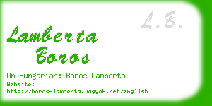 lamberta boros business card